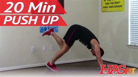 20 Min Push Up Workout Hasfit Pushup Workout Push Ups Work Out