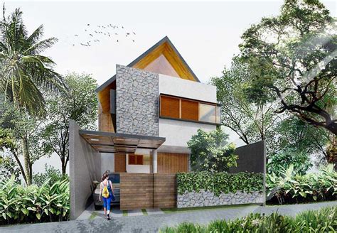 desain tampak depan rumah minimalis  lantai  modern