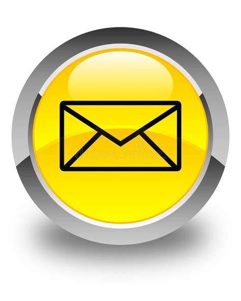 Email Icon Glossy Yellow Round Button Stock Illustration Illustration
