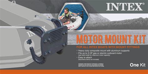 Intex Boat Motor Mount Kit And Inflatable Blow Up Rafting Boat W Oars 2