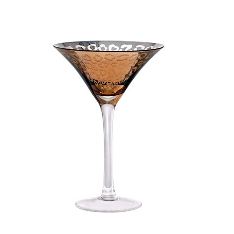 Artland Leopard Martini Glass 8 Oz Gold Set Of 4 Glass Set Glass Martini Glass