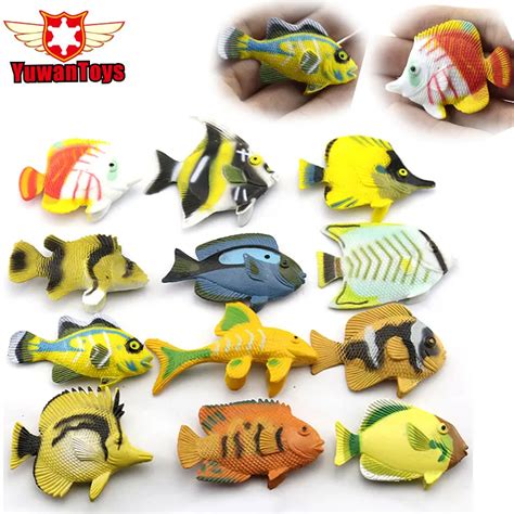12pcslot Plastic Fishing Toys Set For Kids Children Fish Model Play