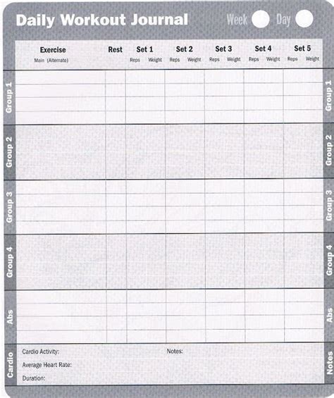 Free Printable Workout Log | Workout log, Printable ...