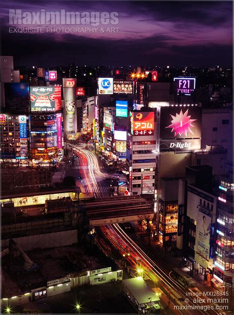 Photo Of Shibuya Station Aerial View Nighttime Scenery Tokyo Stock