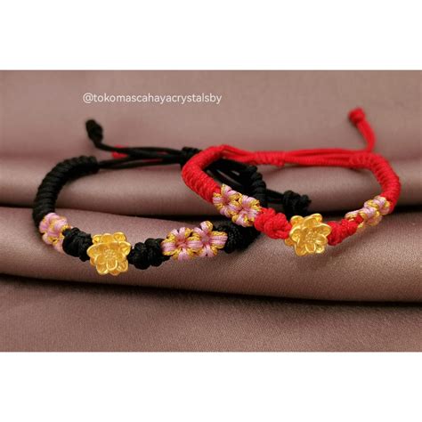 Jual Gelang Charm Charm Lotus Teratai Besar Emas Kadar 24k Hk