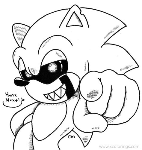 Sonic Exe Coloring Pages Drawing By Sketchyowo