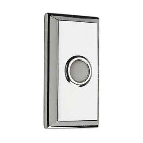 Wired Rectangular Bell Button Polished Chrome