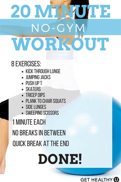 20 Minute No Gym Workout Gym Workouts Cardio Workout At Home Best