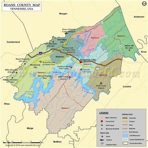 Roane County Map Tn Map Of Roane County Tennessee