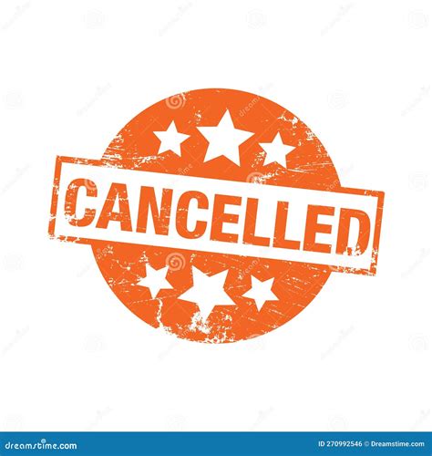 Cancel Stamp Template Solid Color With Grunge Effect Stock Vector
