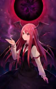 I love it when she smiles. long hair, Pink hair, Red eyes, Anime, Anime girls, Touhou, Koakuma, Wings HD Wallpapers ...