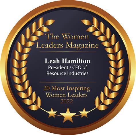 20 Most Inspiring Women Leaders 2022 Resource Industries Llc