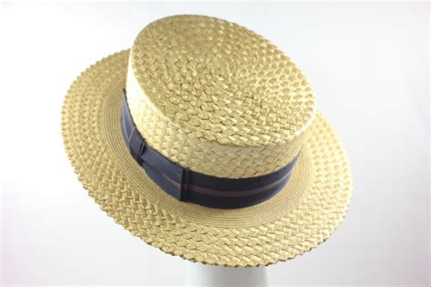 1920s Mens Straw Boater Hat Antique Edwardian Gatsby 20s 7