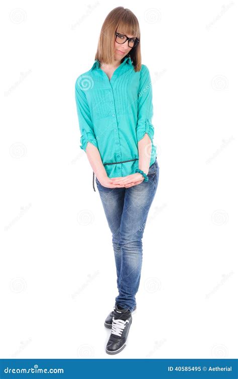 Girl With Glasses Portrait Stock Image Image Of Full 40585495