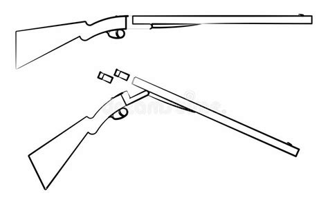 12 Gauge Shotgun Simple Black Fill Stock Vector Illustration Of