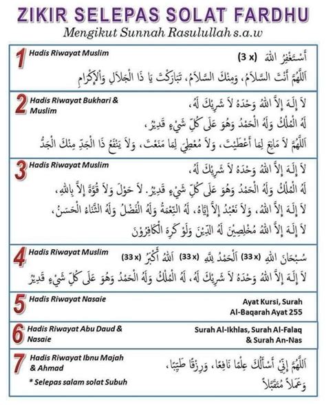 Solat dhuha adalah seumpama sedekah yang dikeluarkan untuk setiap tulang sendi kita. Doa Selepas Solat Fardhu Mengikut Sunnah