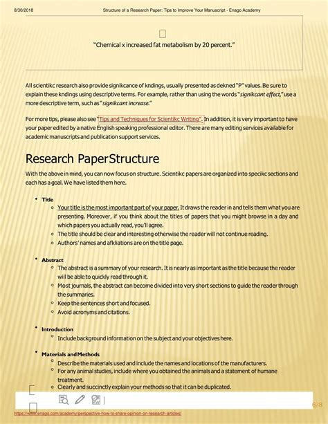 Ppt Structure Of A Research Paper Tips To Improve Your Manuscript