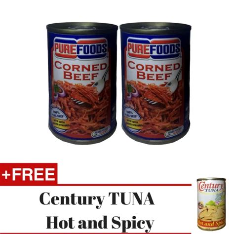Purefoods Corned Beef 150 Grams 2 Pcs With Free Century Tuna Easy