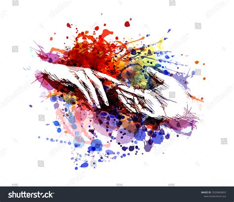 Vector Color Illustration Touching Hands Stock Vector Royalty Free