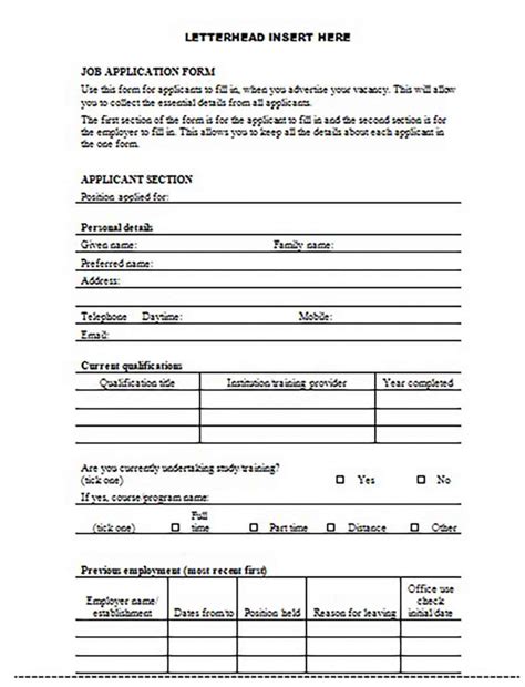 Typically, a work order form will collect the following generic information: Generic Job Application Resume to Make in Applying New Job