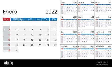 Cuadrícula De Calendario 2022 Fotografías E Imágenes De Alta Resolución