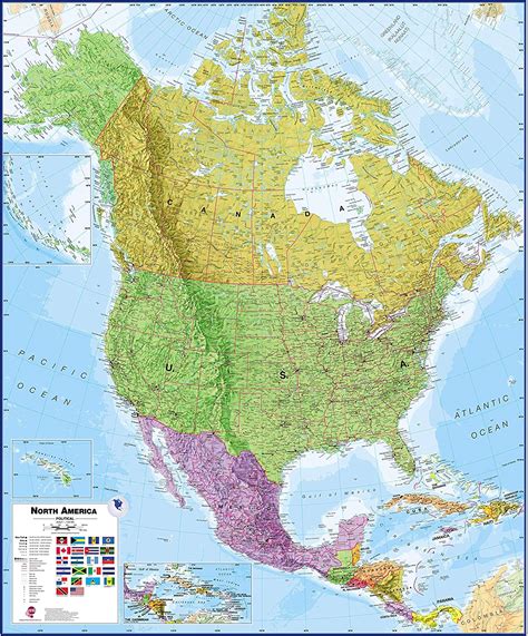 Buy Maps International Large Political North America Wall Map Paper