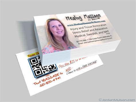 Massage Therapist Business Cards Jordan Mulson Digital Marketing Design And Branding