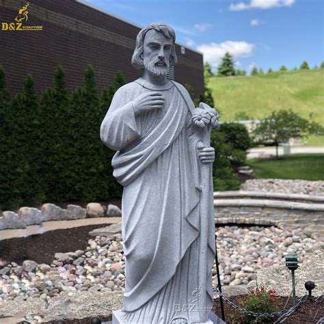 Western Outdoor Natural Stone Carving Life Size White Catholic