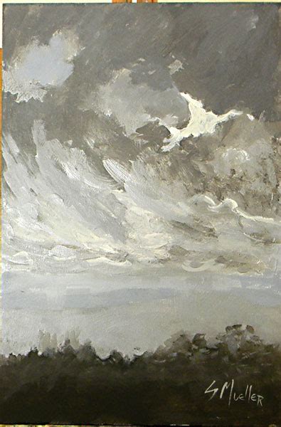 Artworks Daily Storm Clouds Above Lake Ca Acrylic Painting