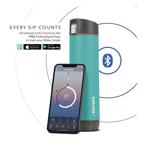 Hidratespark Pro Smart Water Bottle Tracks Water Intake And Glows To