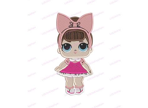 Fancy With Bow Lol Dolls Surprise Fill Embroidery Design