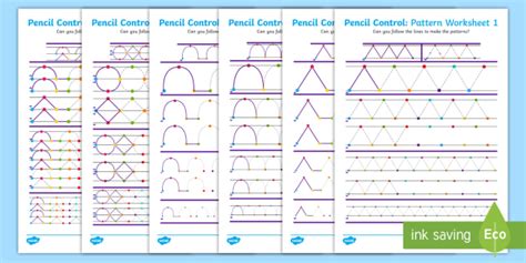 Pencil Control Pattern Workbook English Literacy Twinkl