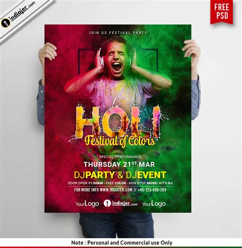 Creative Happy Holi Party Flyer Psd Template Indiater