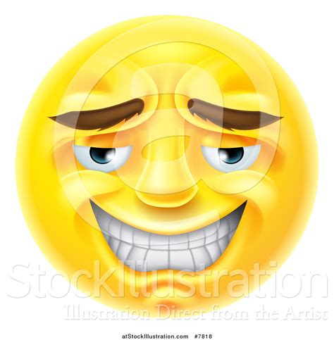 Vector Illustration Of A 3d Yellow Male Smiley Emoji Emoticon Face With