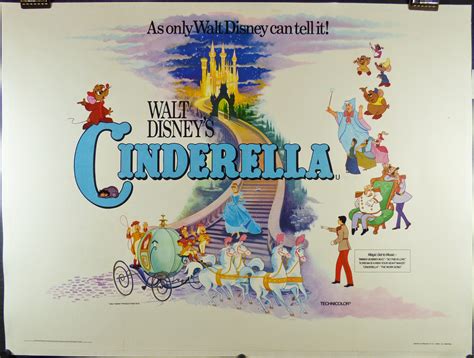 Walt Disneys Cinderella Original Vintage Fairy Tale Movie Poster