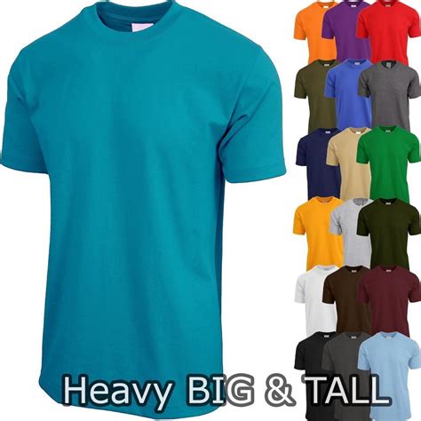 Mens Heavy Weight T Shirts Supermax Plain Tee Big And Tall 5xl Solid Crew Neck Ebay Mens