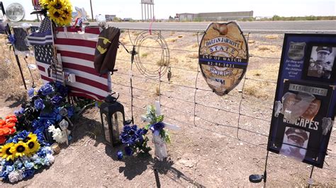 NMSP Officer Darian Jarrott memorial site near Deming, NM. | By Boring