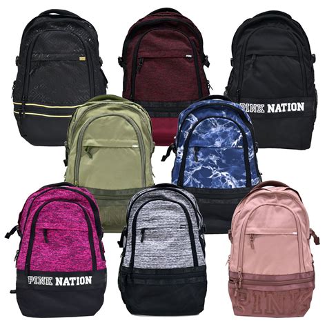 Victorias Secret Pink Collegiate Backpack Bookbag School Bag Zip
