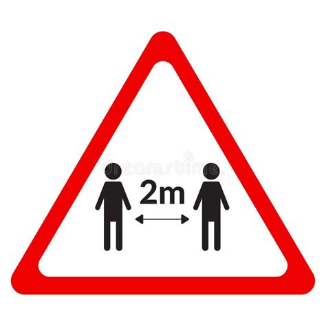 Social Distancing Warning Sign 2 M Two People Stay On 2 Meters Distance Stock Illustration