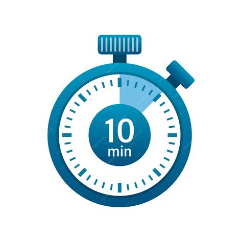 Premium Vector | Stopwatch 10 minutes icon illustration in flat style