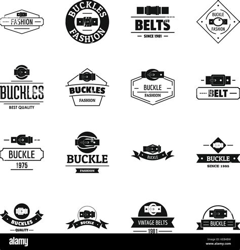 Belt Buckle Logo Icons Set Simple Style Stock Vector Image And Art Alamy