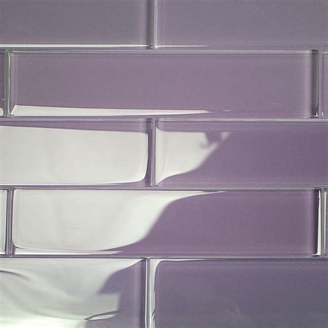 Loft Lilac 2x8 Polished Glass Subway Tile For Wall Glass Tile Glass Floor Purple Tile