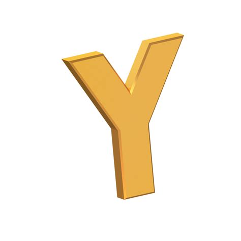 Y 3d Letter Isolated With Transparent Background Gold Texture 3d