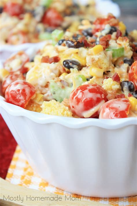 A type of bread made from cornmeal flour. Bacon Ranch Cornbread Salad | Mostly Homemade Mom
