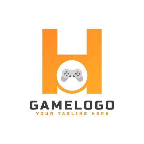 Initial Letter H With Game Console Icon And Pixel For Gaming Logo