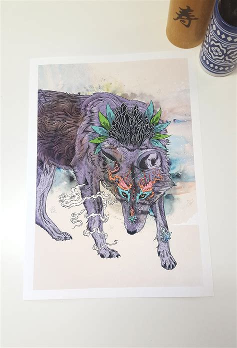 Journeying Spirit Wolf Signed A4 Print Etsy
