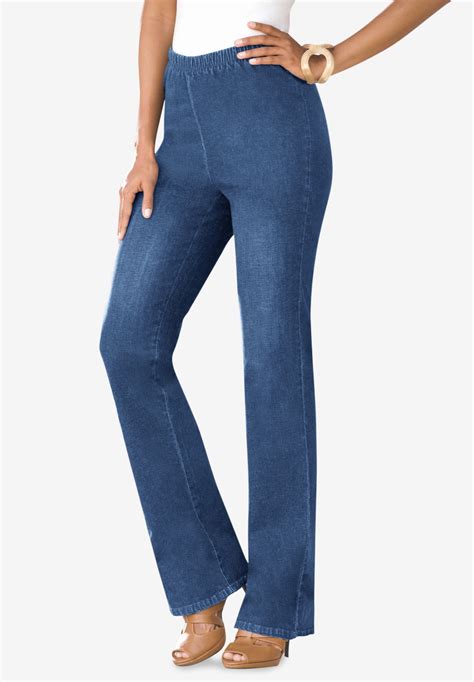 Bootcut Pull On Stretch Jean By Denim 247® Plus Size Jeans Roamans