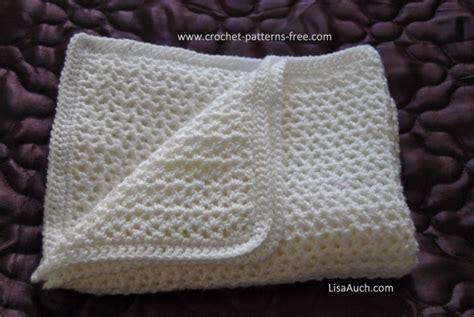 Easy Crochet V Stitch Crocheted Baby Afghan ~ Free Crochet