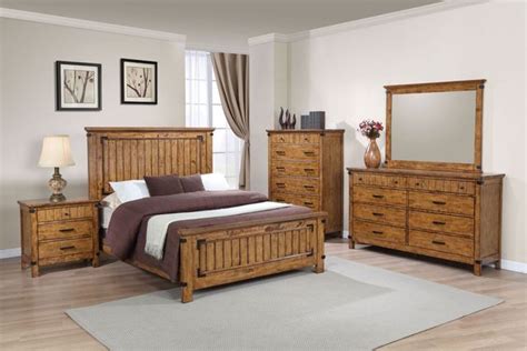 Coaster® Brenner 4 Piece Rustic Honey Queen Panel Bedroom Set Jarons