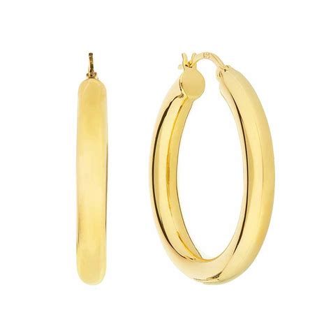 14k Gold Vermeil Large Luxe Chunky Hoop Earrings By Carrie Elizabeth